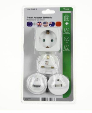 Reisestecker Weltadapter Set 4-teilig Gro Britannien, USA, Australien, China