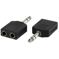 ADAPTER Klinkenstecker Stereo 6,3mm -> 2x Klinkenbuchsen stereo 6,3mm