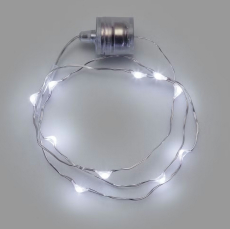 Lichterkette LED 60cm kaltwei Batterie 2xLR44