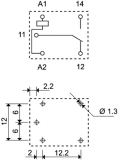 Relais 12VDC 1xUM 10A/250V 5pin Type 3611