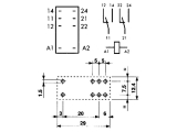 Relais 230VAC 2xUM 8A/250V 8pin AC