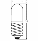 E10 12V 5W Rhrenform DM=10mm L=28mm