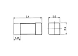 800mA 125VAC Sicherung SMD 6,1x2,6x2,6mm