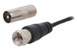 DAB-Antenne indoor 50 Ohm DAB, DVB-T F-Stecker und IEC Adapter