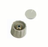 Drehknopf 21x18mm 4mm Achse grau mit Deckel